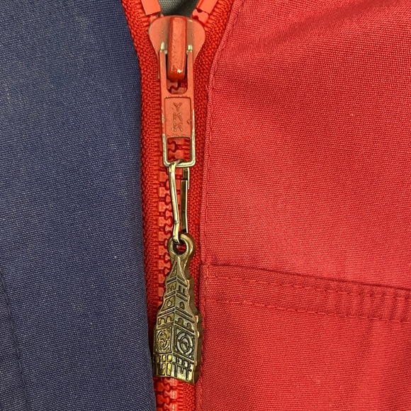 London Fog Hooded Jacket Red and Blue Utility Jacket Size 8 Reg Vintage - Picture 10 of 13
